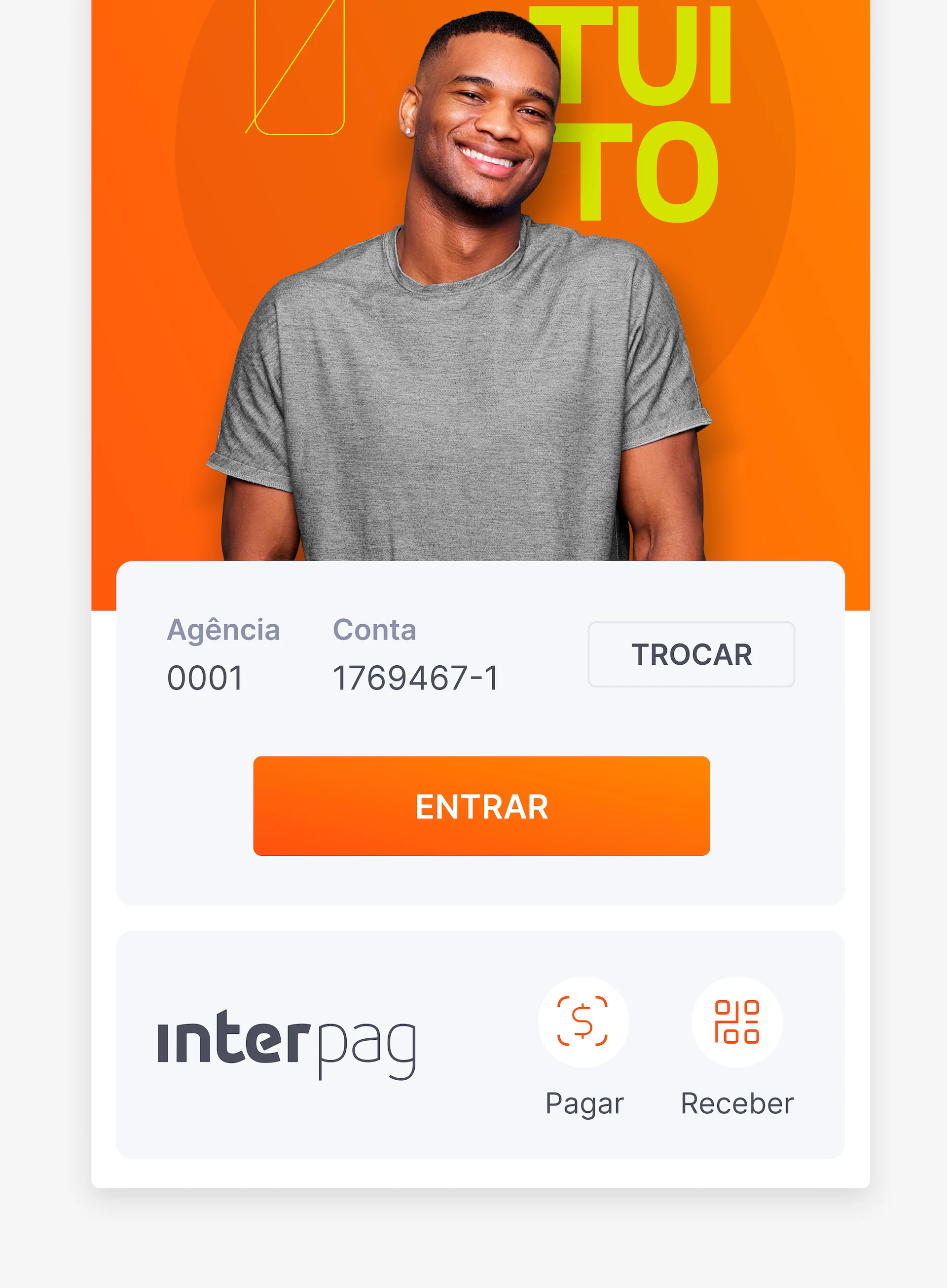 Redesigned login screen with account details and interpag shortcuts