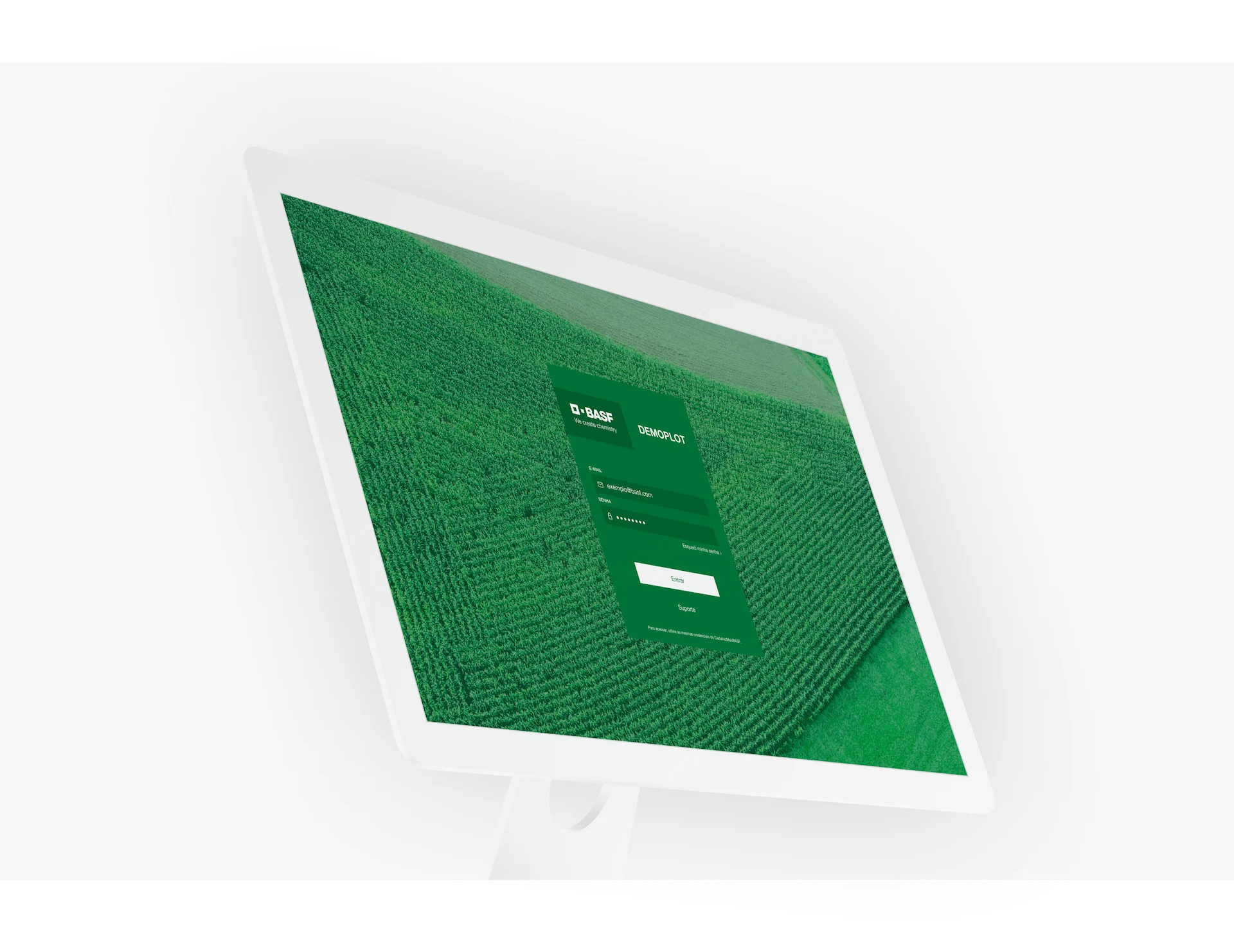 The admin portal, shown on a tilted desktop screen