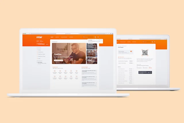 Experiment for Banco Inter's internet banking new structure and visuals.