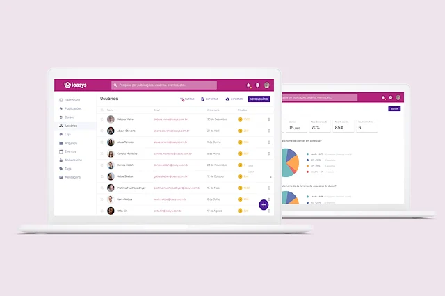 Screen highlights for Noz admin, built with Material Design components.